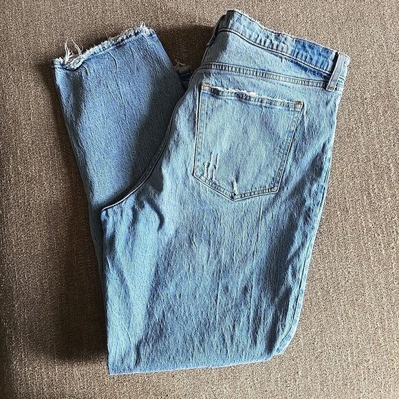 ABERCROMBIE & FITCH Ultra High Rise 90s Straight Jean Wide Leg Sz 34 distressed - Picture 13 of 13